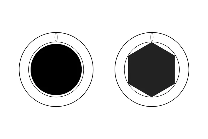 Rozdíl mezi kulatým a šestrihranným jádrem